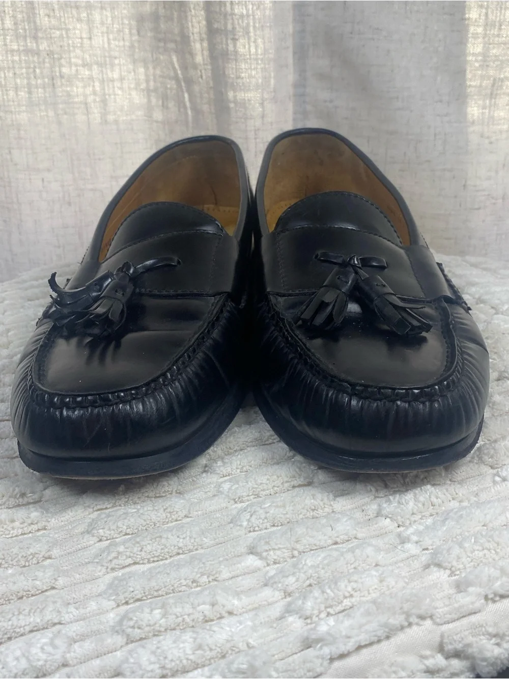 Cole Haan Men's Pinch Tassel Loafers 12 D Black Leather Dress Shoes 03506